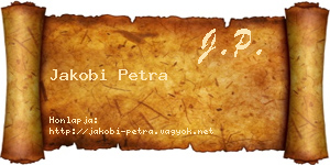 Jakobi Petra névjegykártya